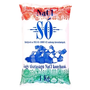 Tiszta só 1kg (99,5% NaCl tartalmú)