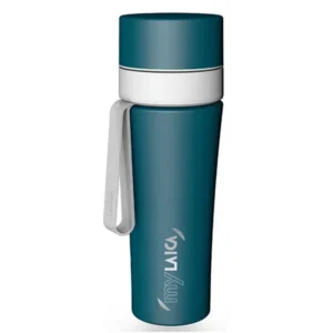 MyLaica Vízszűrő kulacs pánttal- Rozsdamentes acélból, FAST DISK szűrővel (matt zöld) 0,55 l