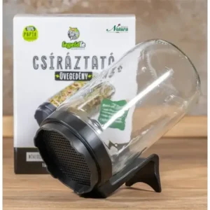 Csíráztató üvegedény fekete kupakkal 1db