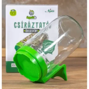 Csíráztató üvegedény zöld kupakkal 1db